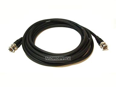Monoprice Audio/Video Coaxial Cable - 75 Feet - Black | RG-59U BNC Male/ BNC Male, 75ohm - Image 1