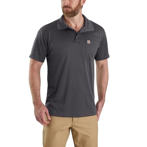 Carhartt Men's Force Relaxed Fit Lightweight Short-Sleeve Pocket Polo, Shadow, XX-Large