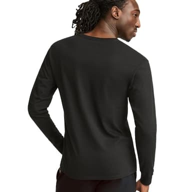Champion Men's Long Sleeve T-Shirt, Standard Fit, C, Available in Regular and Big & Tall, Black-Classic Script Logo, Small - Image 2