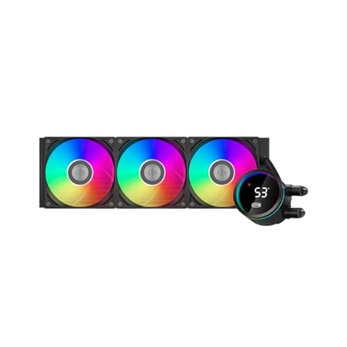 PCCOOLER CPU Cooler ARGB Liquid Freezer with LCD Digital Display, 360mm Radiator, 3 Silent ARGB PWM Fans, Compatible with Intel LGA 20XX/1851/1700/1200/115X & AMD AM5/AM4(DA360 PRO Digital) - Image 1