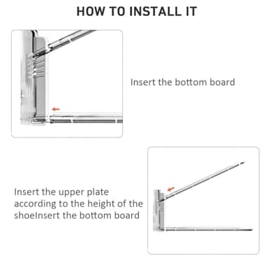 12 Pack Clear Shoe Slots Organizer - Adjustable Height 3.7''to 7.7'' Shoe stackers for a pair of shoes ,Shoe rack storage shoe space saver 50%,Easy to assemble shoe hold shoe organizer for cloest - Image 7