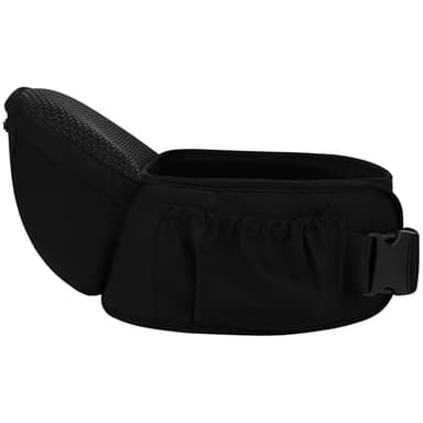 Bebamour Baby Carrier with Hip Seat,All-Position Breathable Mesh Hip Seat & Carrier 0-36Months with Head Hood, 3 PCS Teething Pads, Waist Extender,Storage Bag & Pacifier Case(Black) - Image 9