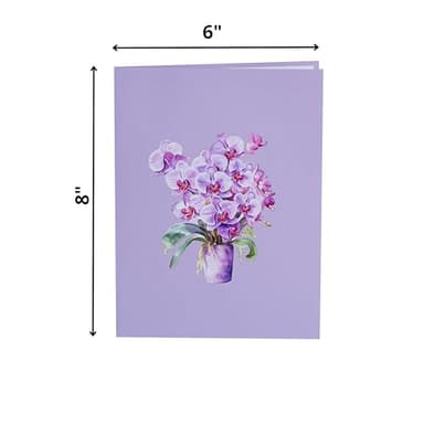 PQ Bees Orchid 3D Birthday Cards for Women, Mothers Day Cards, 6x8in Pop Up Gift Card for Mom, Wife, Her, Daughter, Sister, Grandma (Orchid Blossom 6x8). - Image 4