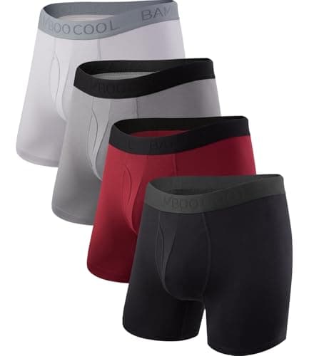 BAMBOO COOL Men's Underwear Boxer Briefs Soft Breathable Performance Underwear for Men 4 Pack (XXL) - Image 1