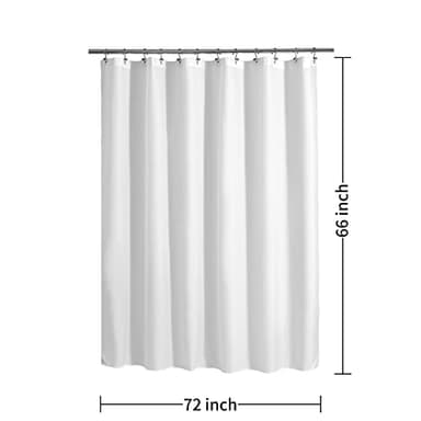 ALYVIA SPRING Short Shower Curtain Liner Fabric Waterproof - 72" x 66", Soft & Lightweight Shower Curtain with Magnets, Machine Washable - 72x66, White - Image 7