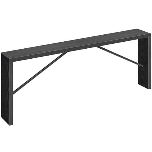 MAHANCRIS Console Table, 78.7" Long Sofa Table Behind Couch, Narrow Entryway Table, Farmhouse Dining Table with Angled Metal Frame, Industrial Console Table for Entryway, Black CTHB20801 - Image 1