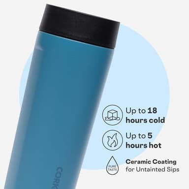 Corkcicle Commuter Cup Travel Mug - Insulated Coffee Mug with Lid - Keeps Drinks Cold 18 Hours - 360° Spill-Proof Sip Lid - Holiday Gift - Great for Gifting Warmth - 17 oz - North Shore - Image 3