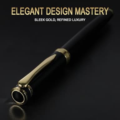 FINTANIX Fountain Pen with Fine Nib | Luxury Black Finish, Smooth Ink Flow, Complete Set with Ink Cartridges, Converter & Sleeve | Ideal for Professionals, Office, Journaling, and Gifts - Image 2