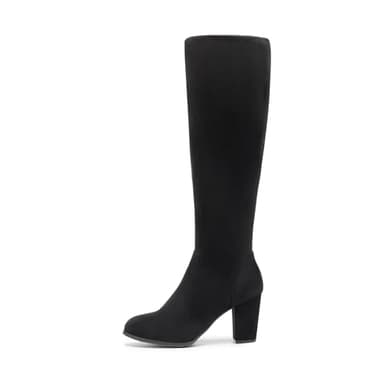 DREAM PAIRS Women's Chunky Heel Knee High Boots,Size 6.5,Black,MIDLEG - Image 5
