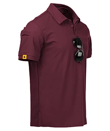 V VALANCH Wine Red Polo Shirts for Men Short Sleeve Summer Collared Golf Polo Athletic Shirts - Image 1