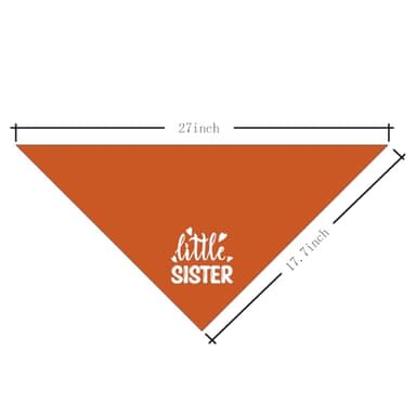 Little Sister Dog Bandana, Little Sister Dog Shirt, Gender Reveal Trianale Bibs Accessories, Pet Announcement Plaid Scarf Gender Reveal Accessories, Dog Bandana for Small Medium Dogs (B27) - Image 2