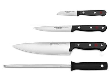 Wüsthof Gourmet 4-Piece Chef's Knife Set, Black - Image 1
