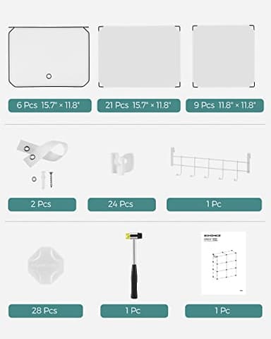 SONGMICS Shoe Rack Organizer, 6-Tier Shoe Storage Cabinet for Closet and Entryway, Holds 24 Pairs of Shoes, Adjustable, White ULPC033W01 - Image 9