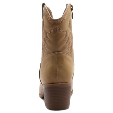 GLOBALWIN Women's Khaki Mid Calf The Western Cowboy Boots Fashion Cowgirl Boots For Women Low Heel Size 6M - Image 4