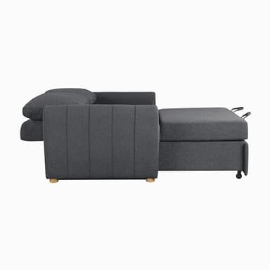 Serta Galway 66.5" Convertible Sleeper Loveseat, Full Size, Dreamcoil Comfort, FingerGuard Pinch Point Protection, Boucle Fabric, Charcoal - Image 10