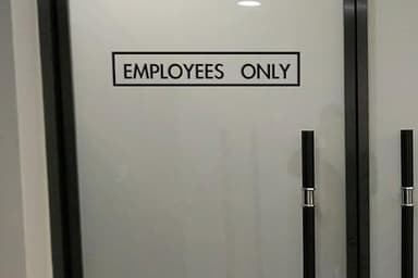 ZLKAPT Black Employees Only Door Decal, Office Door Vinyl Decal, Office Decals, Employee Sign for Door, 3"x13", Business Decals, Business Door Sign (Black Outside) - Image 4