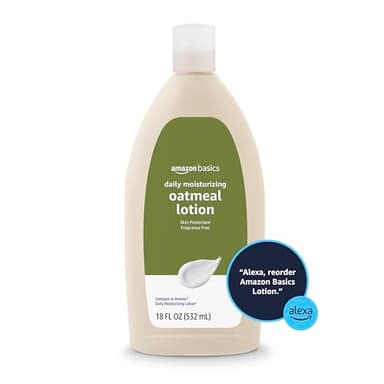 Amazon Basics Daily Oatmeal Body Lotion and Skin Protectant Moisturizer, Fragrance Free, 18 Fl Oz (Pack of 1) (Previously Solimo) - Image 6