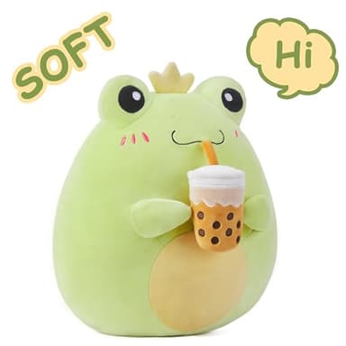 PLAYNICS Large Frog Plush Pillow Stuffed Animal Toy,Big Size Cute Soft Toys 13" Fat Kawaii Hugging Pillows Cuddle Huggable Plushie,Gift for Kids - Image 2