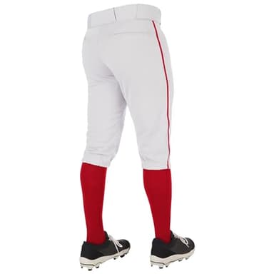 CHAMPRO Boys' Standard Triple Crown 2.0 Baseball Knickers with Braid, White, Scarlet - Image 2
