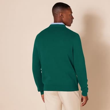 Amazon Essentials Men's V-Neck Pullover Sweater (Available in Big & Tall), Dark Green, Small - Image 3