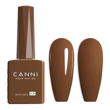 CANNI Brown Fall Gel Nail Polish, Chocolate Brown Gel Polish for Fall Winter Color, High Gloss Soak Off U V, French Nail Manicure Salon DIY - Image 1
