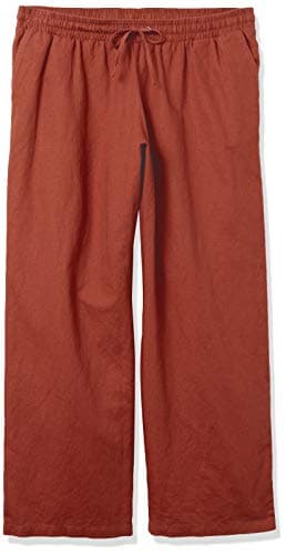Amazon Essentials Women's Linen Blend Drawstring Relaxed Fit Wide Leg Pant (Available in Plus Size), Terracotta, 2X - Image 9