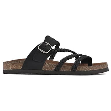WHITE MOUNTAIN Women's Hayleigh Footbed Sandal, Black/Nubuck, 7 M - Image 3