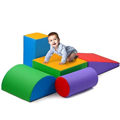 Play22 Soft Climbing Toys for Toddlers Indoor - 5 PC Baby Foam Climbing Blocks, PU Leather Gym Climb and Crawl Play Set Waterproof and Easy to Clean - Image 1