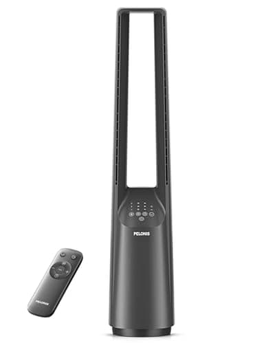 PELONIS 40" Bladeless Tower Fan with Powerful Airflow, Ultra-Quiet DC Motor (22 dB), 6 Speeds, 4 Modes, Remote Control, 7-Hour Timer, 90° Oscillation, Safe Design for Bedroom, Home, Office - Image 2