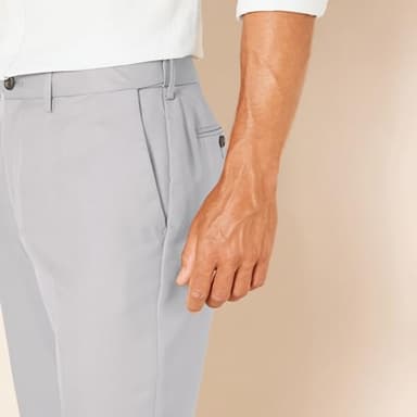 Amazon Essentials Men's Classic-Fit Expandable-Waist Flat-Front Dress Pant, Light Grey, 31W x 28L - Image 4
