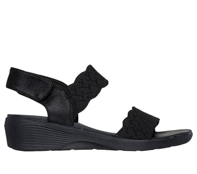 Skechers Women's ARYA - ON THE RISE medium wedge sandal, Black/Black 7 M - Image 4