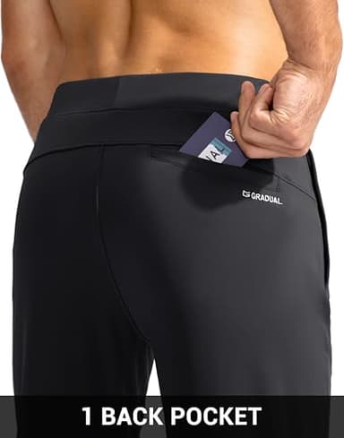 G Gradual Men's Golf Joggers Pants with Zipper Pockets Stretch Sweatpants Slim Fit Track Pants Joggers for Men Work Running (Black, XL) - Image 6