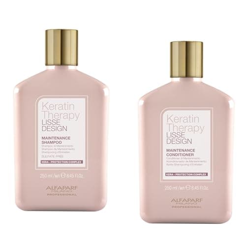 Alfaparf Milano Lisse Design Keratin Shampoo and Conditioner Set - Sulfate Free - Anti-Frizz - Maintains & Enhances Professional Keratin Therapy Treatment - Keeps Hair Smooth & Straight - Image 1