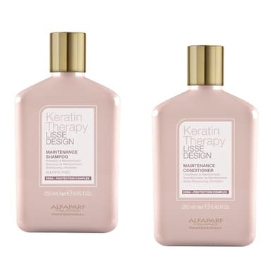 Alfaparf Milano Lisse Design Keratin Shampoo and Conditioner Set - Sulfate Free - Anti-Frizz - Maintains & Enhances Professional Keratin Therapy Treatment - Keeps Hair Smooth & Straight - Image 1