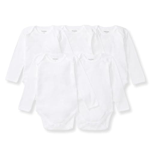 Burt's Bees Baby Organic Cotton Bodysuits – Baby Boy & Girl Short and Long Sleeve One-Pieces, 5-Pack - Image 1