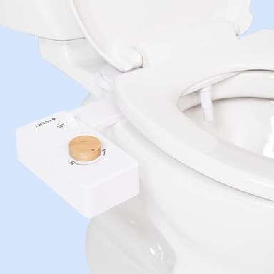 TUSHY Classic 3.0 Bidet Toilet Seat Attachment - A Non-Electric Self Cleaning Water Sprayer with Adjustable Water Pressure Nozzle, Angle Control & Easy Home Installation (Bamboo Knob) - Image 1