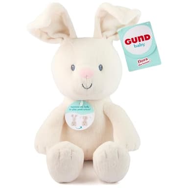GUND Baby Peek-a-Boo Flora Bunny Plush, Bunny Rabbit Stuffed Animal, Baby Toy for Ages 0 and Up, Cream, 7" (Batteries Not Required) - Image 1