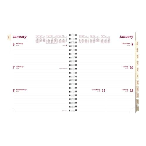 Brownline® 2025 Essential Weekly/Monthly Refill, 12 Months, January to December, Twin-Wire Binding, 8.5" x 6.75" (CB852R-25) - Image 1