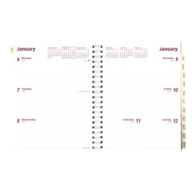 Brownline® 2025 Essential Weekly/Monthly Refill, 12 Months, January to December, Twin-Wire Binding, 8.5" x 6.75" (CB852R-25) - Image 1