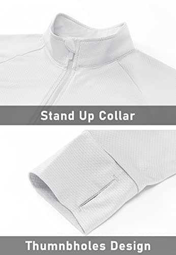 MAGCOMSEN Women's Lightweight Jacket Full Zip Long Sleeve Shirt Jacket Workout Jackets for Women Running Athletic Jackets White XL - Image 6