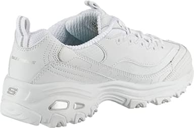 Skechers Women's D'Lites Memory Foam Lace-up Sneaker,White Silver,7.5 M US - Image 6