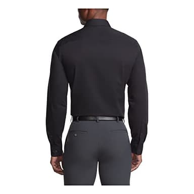 Calvin Klein Men's Regular Fit Non Iron Herringbone Solid, Black, 14.5/32-33 - Image 2