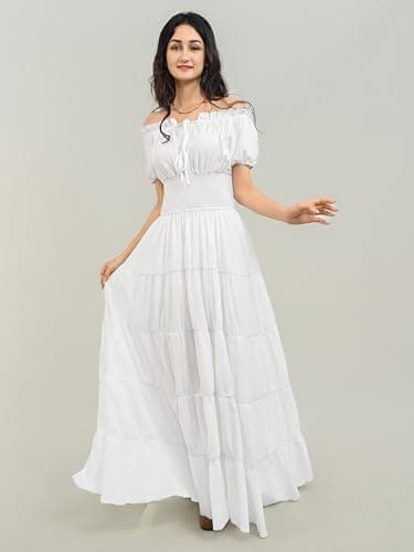 Zhitunemi Renaissance Costume Women Dress: Halloween Costumes Woman 2025 Renaissance Dresses - Halloween Party Theme Events White 2XL - Image 3