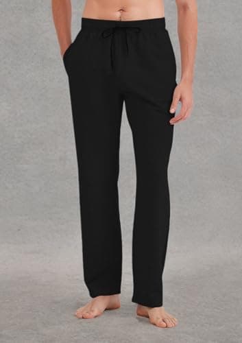 Idtswch 38 Inseam Mens Tall Sweatpants Open Bottom Joggers Casual Loose Fit Athletic Yoga Pants with Pockets Black - Image 7