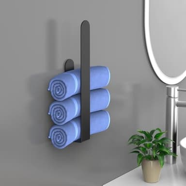 HUFEEOH Hand Towel Holder, Towel Hanger for Bathroom, Self Adhesive Bathroom Towel Holder Towel Bar, Towel Holder for Kitchen Cabinet - Image 5