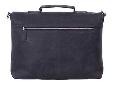KomalC 16 Inch Leather briefcase Laptop Messenger Bags for Men and Women Best Office Satchel Bag (Charcoal Black) - Image 4