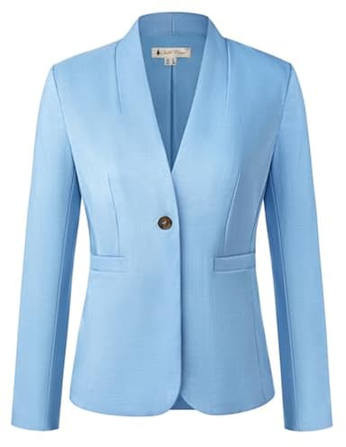 Belle Poque Spring Jackets for Women 2025 Trendy Blazer Jackets Lightweight Blazers for Work Blue Blazers Size 6 - Image 1