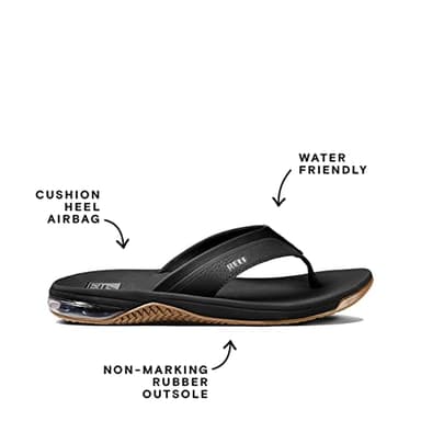 Reef mens Reef Anchor Flip Flop, Black/Silver, 10 US - Image 3