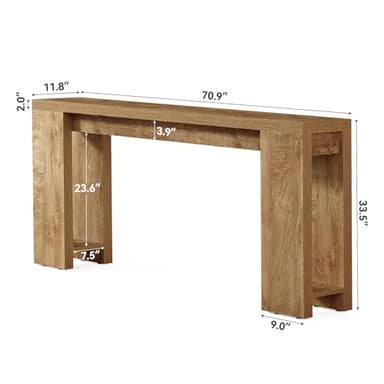 Little Tree 70.9-Inch Long Console Table, Narrow Sofa Table Behind The Couch, Farmhouse Console Table for Living Room, Entryway, Hallway - Image 3