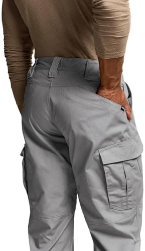 CQR Men's Tactical Pants, Water Resistant Ripstop Cargo Pants, Lightweight EDC Work Hiking Pants, Outdoor Apparel, Raider Mag Pocket Stone, 34W x 32L - Image 2